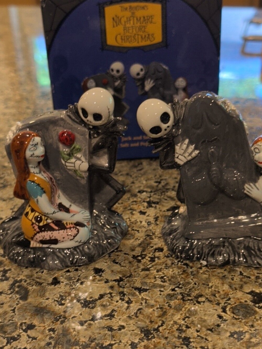 Jack and Sally Ceramic Salt & Pepper Shakers (" Nightmare Before Christmas")